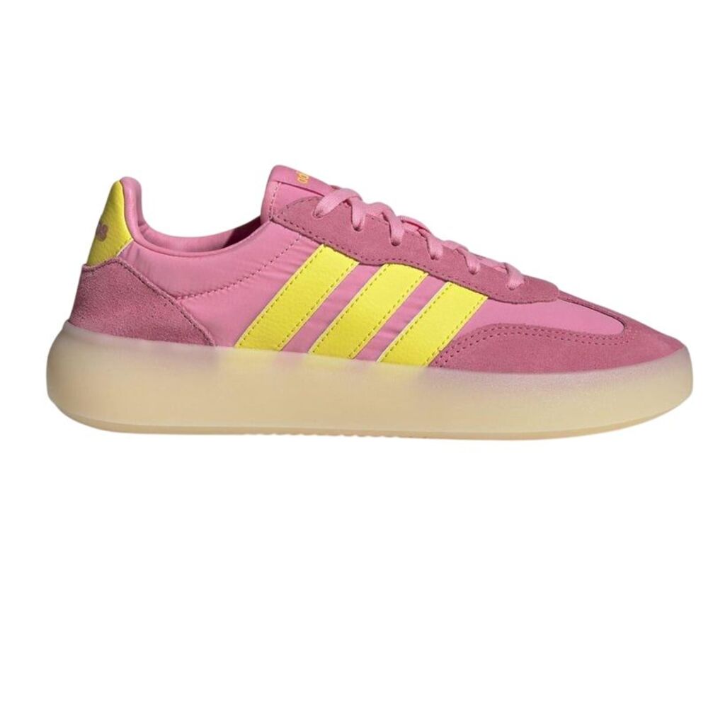 Adidas Womens/Ladies Barreda Decode 3 Stripes Suede Sneakers / Pink/Yellow
